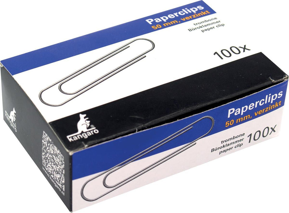 Kangaro papierklemmen 50 mm rond verzinkt, doos 100 stuks - OfficeTown