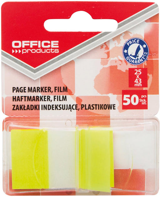 Kantoorartikelen index, 25 x 43 mm, blister van 50 tabs, geel 24 stuks - OfficeTown
