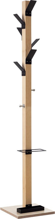 Kapstok Easycloth model A, van hout, zwart met Paraplustandaard - OfficeTown