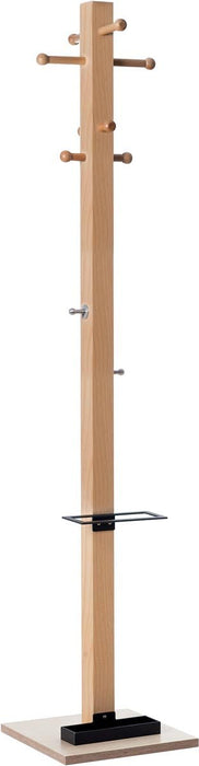 Kapstok Easycloth model B, zwart houten kapstok met paraplustandaard - OfficeTown