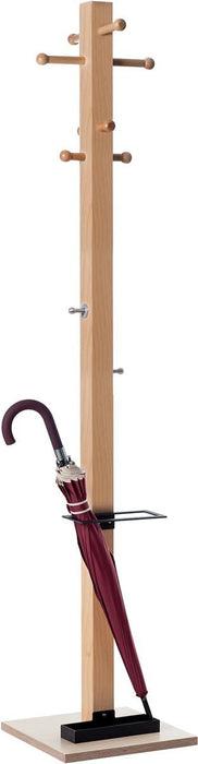 Kapstok Easycloth model B, zwart houten kapstok met paraplustandaard - OfficeTown