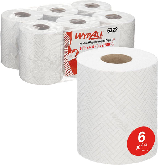 Kimberly - Clark Professional poetspapier Wypall Reach, wit, pak van 6 rollen - OfficeTown