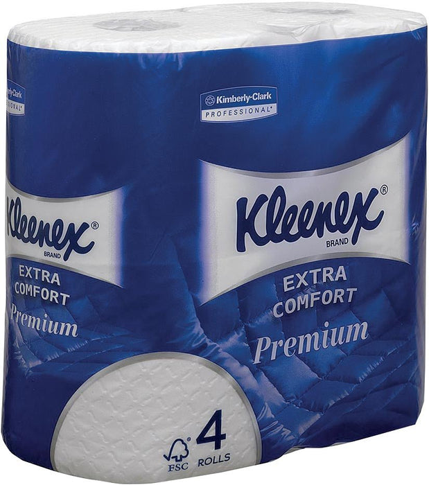 Kleenex toiletpapier Extra Comfort, 4 - laags, 160 vel per rol, pak van 4 rollen - OfficeTown