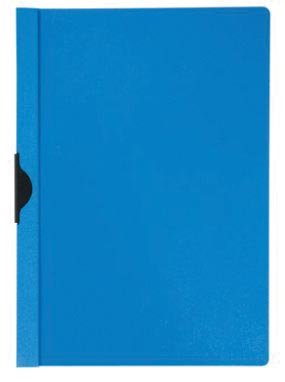 Klemmap met metalen clip A4 30 vel Transparant blauw - OfficeTown