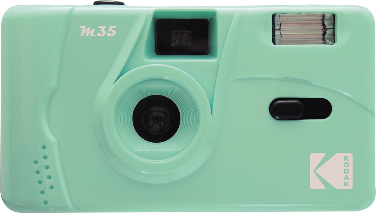 Kodak analoge camera M35, groen met handmatige filmoproller - OfficeTown
