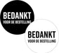 KP etiket "Bedankt voor de bestelling", diameter 40 mm, 2 varianten, rol van 250 stuks - OfficeTown