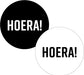 KP etiket "Hoera!", diameter 40 mm, 2 varianten, rol van 250 stuks - OfficeTown