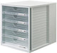 Ladenblok Systembox met 5 gesloten laden, lichtgrijs/transparant - 27,5 x 33 x 32 cm - OfficeTown