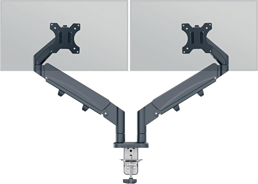 Leitz Ergo ruimtebesparende monitorarm, dubbel, grijs - OfficeTown
