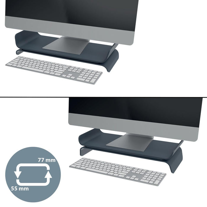 Leitz Ergo verstelbare monitorstandaard, donkergrijs - OfficeTown