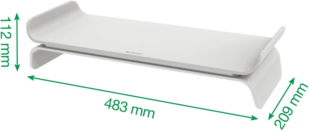 Leitz Ergo verstelbare monitorstandaard, lichtgrijs - OfficeTown