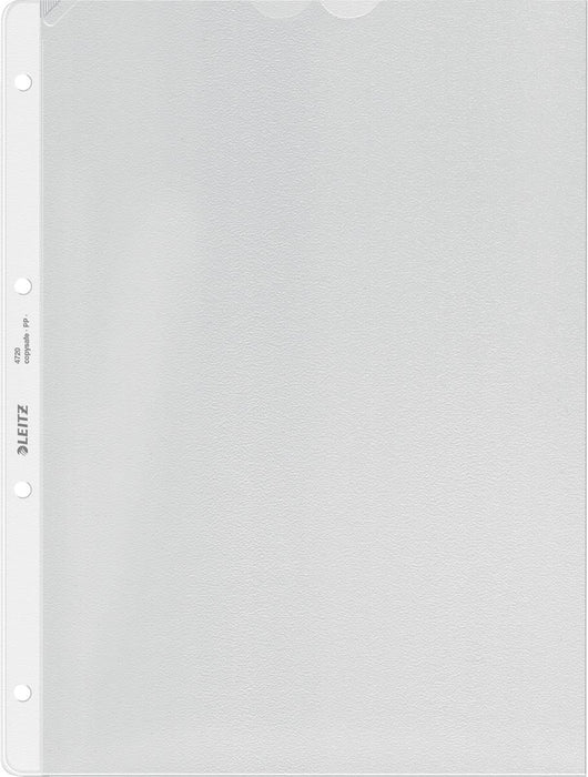 Leitz geperforeerde showtas Premium, ft A4, PP, copy safe, transparant, pak van 100 stuks - OfficeTown