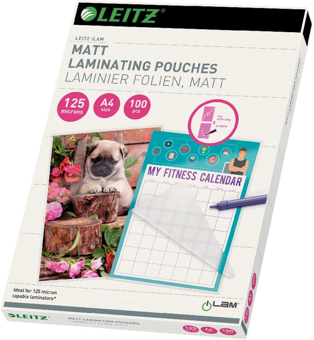 Leitz iLAM lamineerhoes ft A4, 250 micron (2 x 125 micron), mat, pak van 100 stuks - OfficeTown
