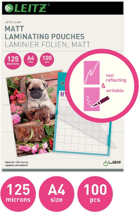 Leitz iLAM lamineerhoes ft A4, 250 micron (2 x 125 micron), mat, pak van 100 stuks - OfficeTown