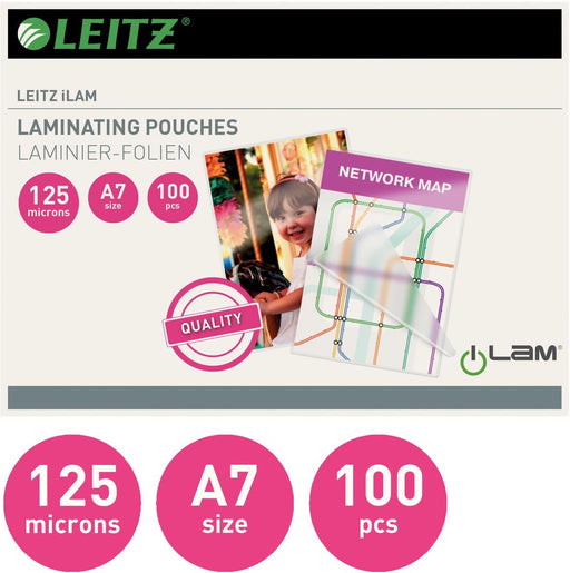 Leitz Ilam lamineerhoes ft A7, 250 micron (2 x 125 micron), pak van 100 stuks - OfficeTown