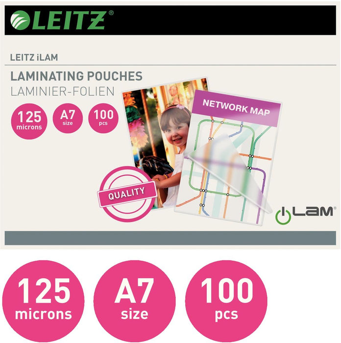 Leitz Ilam lamineerhoes ft A7, 250 micron (2 x 125 micron), pak van 100 stuks - OfficeTown