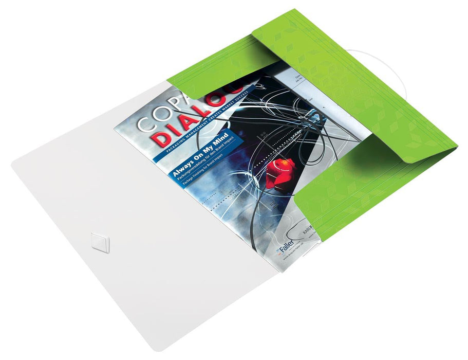 Leitz WOW elastomap met 3 kleppen, groen van PP, A4 - formaat - OfficeTown