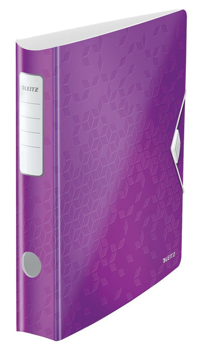 Leitz WOW map Actieve rug van 6,5 cm, paars met elastische bandsluiting - OfficeTown