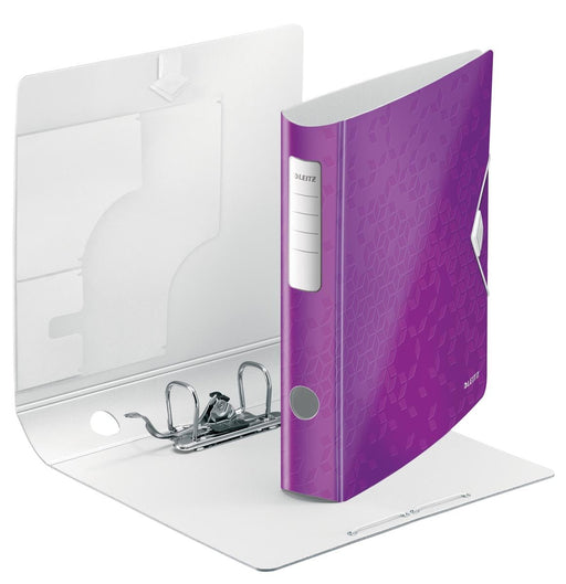 Leitz WOW map Actieve rug van 6,5 cm, paars met elastische bandsluiting - OfficeTown