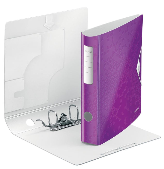 Leitz WOW map Actieve rug van 6,5 cm, paars met elastische bandsluiting - OfficeTown