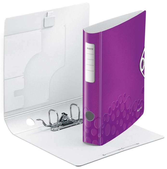 Leitz WOW map Actieve rug van 6,5 cm, paars met elastische bandsluiting - OfficeTown