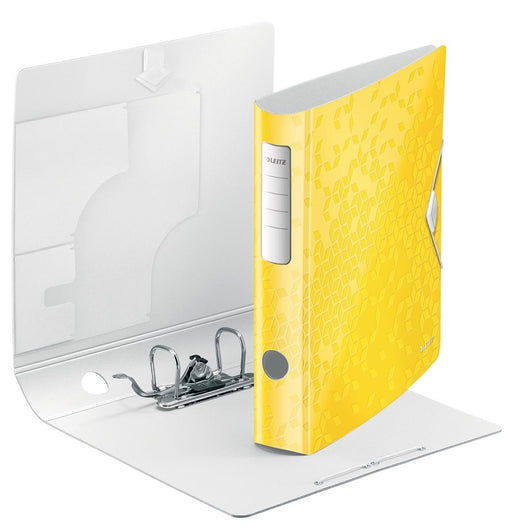 Leitz WOW ordner Actieve rug van 6,5 cm, geel met 180° hefboommechanisme - OfficeTown