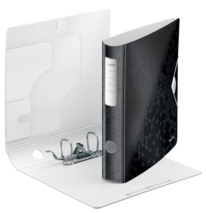 Leitz WOW ordner Actieve rug van 6,5 cm, zwart met elastische bandsluiting - OfficeTown