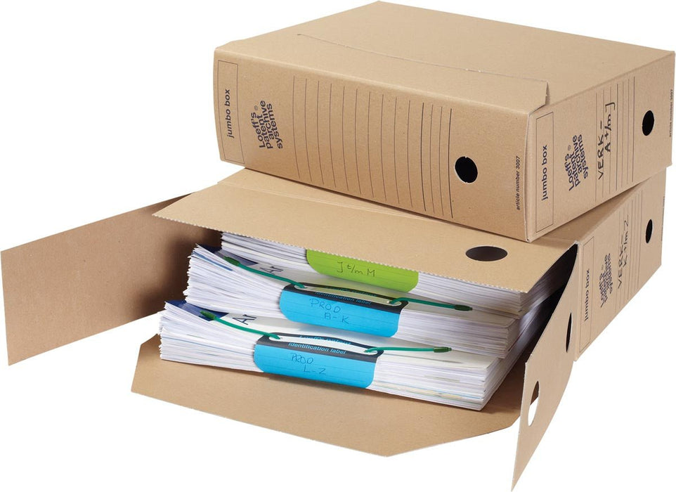 Loeff's archiefdoos Jumbo box, massief karton, bruin, pak van 8 stuks - OfficeTown