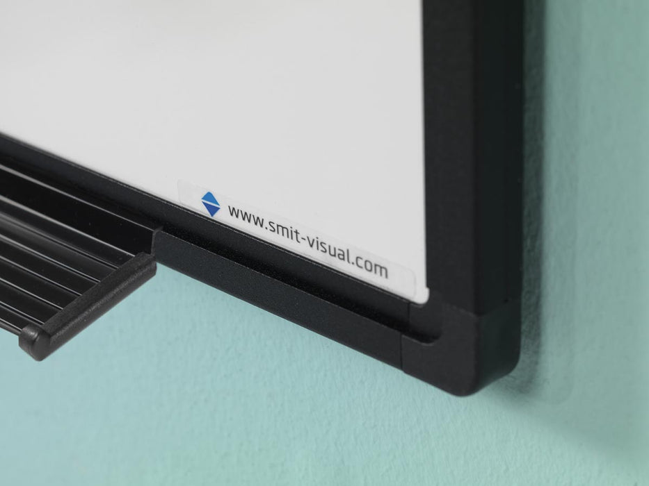 Magnetisch Whiteboard Softline van Smit Visual, emaille, zwart, 60 x 90 cm met Levenslange garantie op schrijven en wissen - OfficeTown