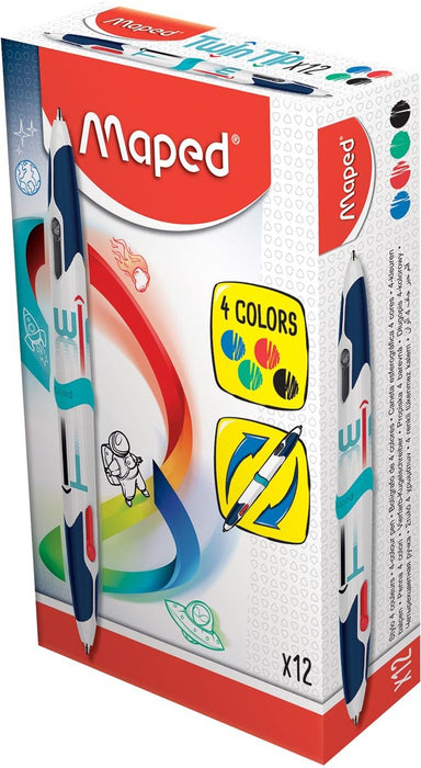 Maped 4 - kleuren balpen Twin Tip, klassieke kleuren - OfficeTown