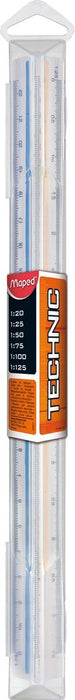 Maped driehoekige liniaal, schaalverdeling 1:20, 1:25, 1:50, 1:75, 1:100, 1:125, oranje - OfficeTown