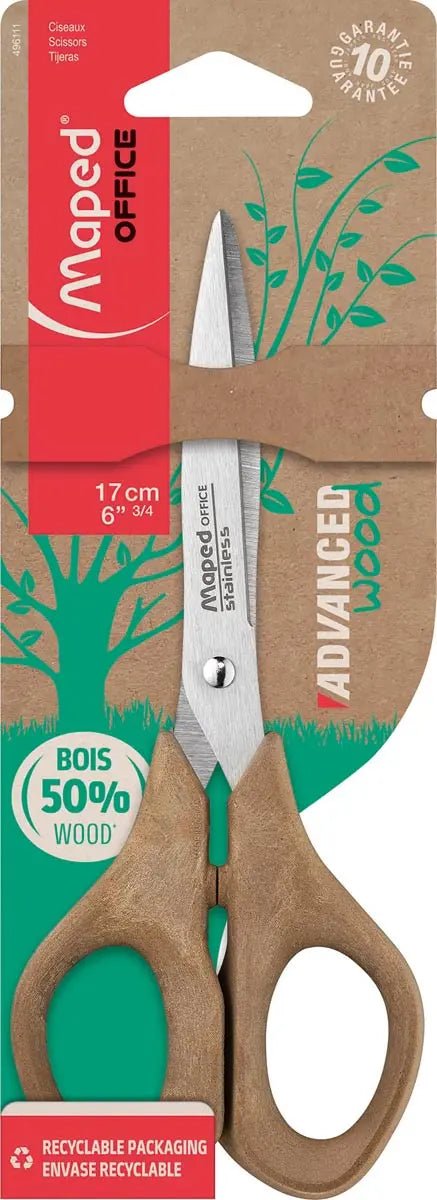 Maped Kantoor Geavanceerde Houten Schaar, 17 cm, symmetrisch met ecologische verpakking - OfficeTown