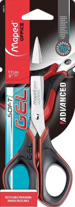 Maped schaar Advanced Gel 17 cm zwart en rood - OfficeTown