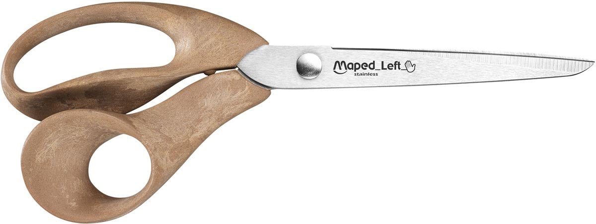 Maped schaar Advanced Wood 21 cm, asymmetrische ogen, voor linkshandigen met ecologische verpakking - OfficeTown