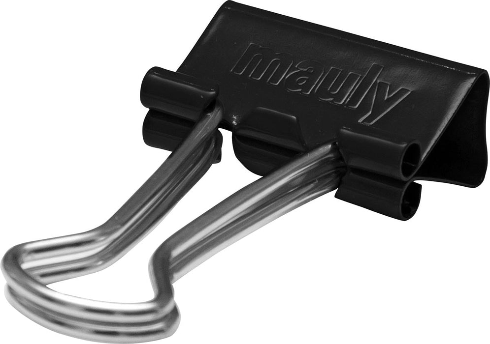 MAUL papierklem foldback 40mm blister 6 zwart - OfficeTown