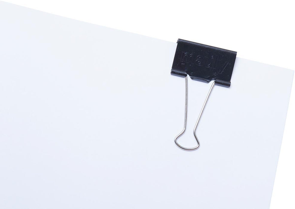 MAUL papierklem foldback 40mm blister 6 zwart - OfficeTown