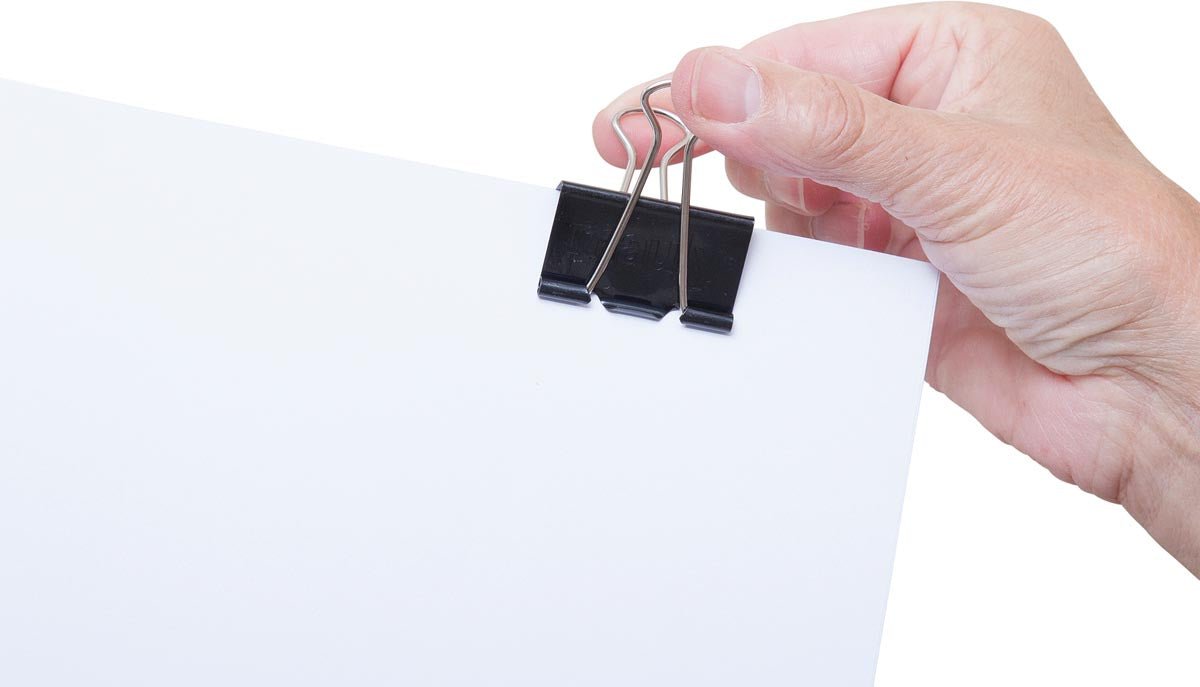 MAUL papierklem foldback 40mm blister 6 zwart - OfficeTown