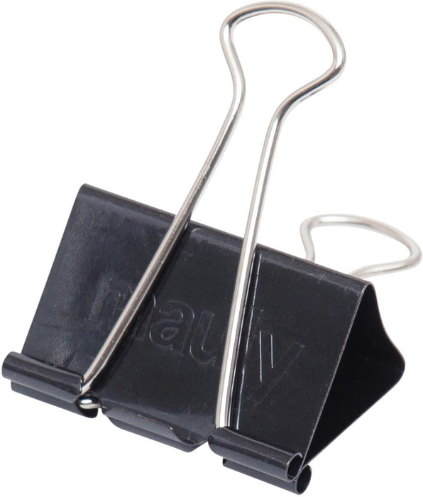 MAUL papierklem foldback 40mm blister 6 zwart - OfficeTown