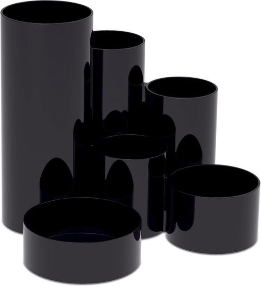 MAUL pennenhouders Tubo, 6 compartimenten Ø15x12.5cm zwart - OfficeTown
