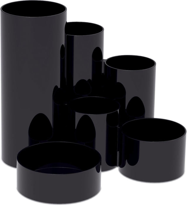MAUL pennenhouders Tubo, 6 compartimenten Ø15x12.5cm zwart - OfficeTown