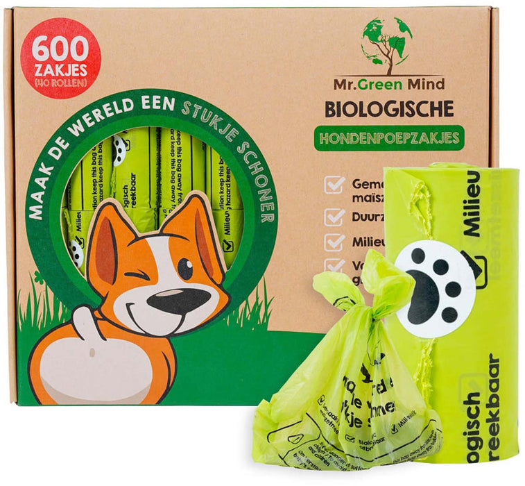 Mr. Green Mind hondenpoepzakjes Bio, groen, doos van 600 stuks - OfficeTown