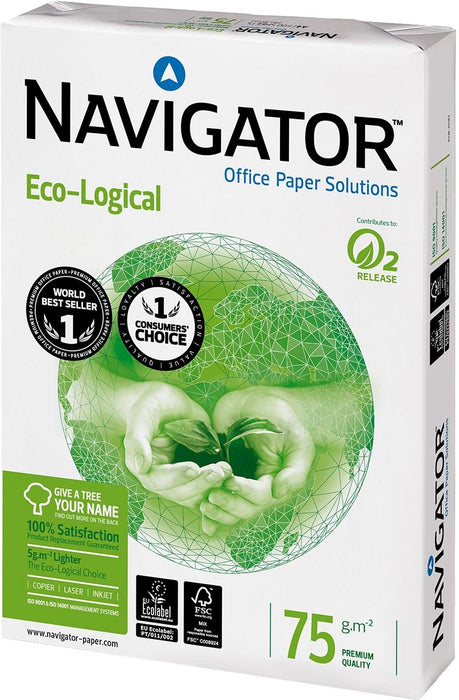 Navigator Eco - Logical printpapier ft A3, 75 g, pak van 500 vel 5 stuks - OfficeTown