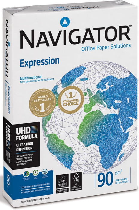 Navigator Expression presentatiepapier A3, 90 g, pak van 500 vel 5 stuks met extra wit papier - OfficeTown