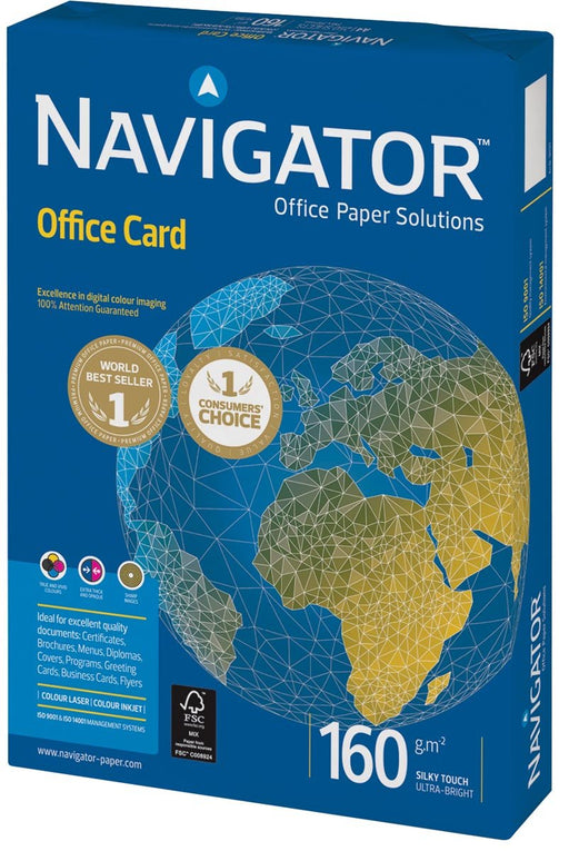 Navigator Office Card presentatiepapier ft A4, 160 g, pak van 250 vel - OfficeTown