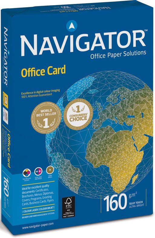 Navigator Office Card presentatiepapier ft A4, 160 g, pak van 250 vel - OfficeTown