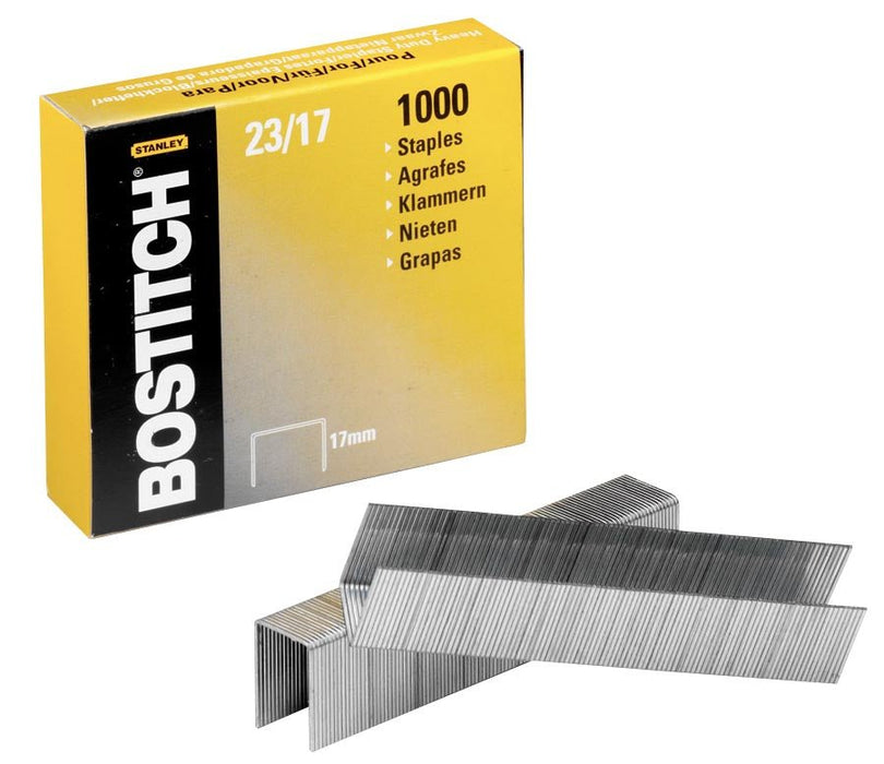 Nietjes Bostitch 23 - 17 - 1M, 17 mm, verzinkt, voor 00540, HD - 23L17, HD - 12F - OfficeTown