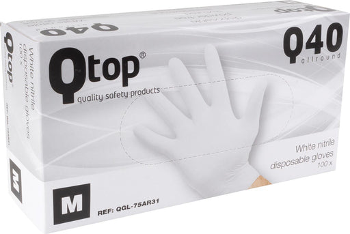 Nitril handschoenen, medium, wit, poedervrij, doos van 100 stuks - OfficeTown
