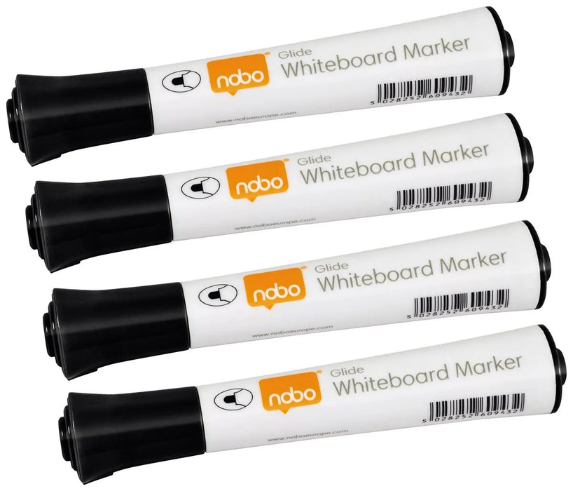 Nobo Glide whiteboardmarker, ronde punt, pak van 10 stuks, zwart - OfficeTown