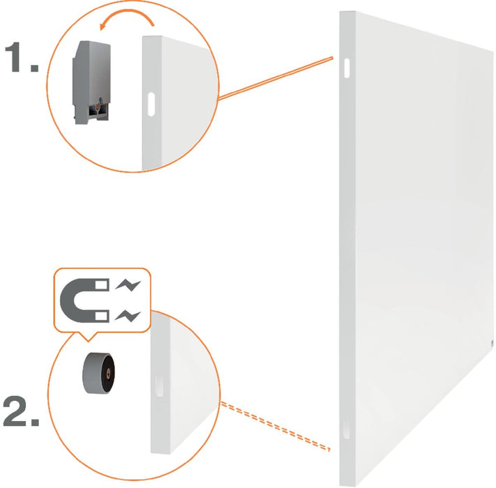 Nobo Infinity randloos whiteboard, staal, magnetisch, 60 x 90 cm - OfficeTown