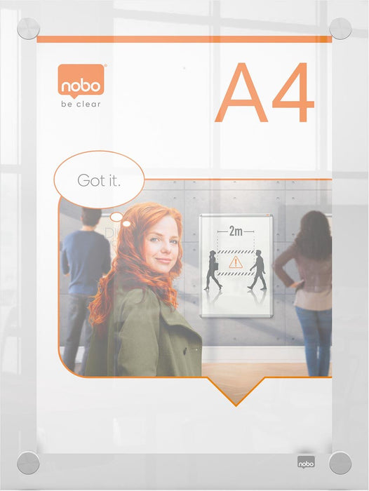 Nobo Premium Plus acryl informatiebord, wandgemonteerd, formaat A4 - OfficeTown